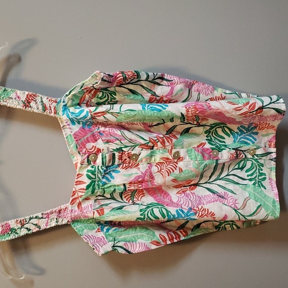 Cynthia Rowley 100% linen multicolored floral tank-style top - Picture 4 of 6